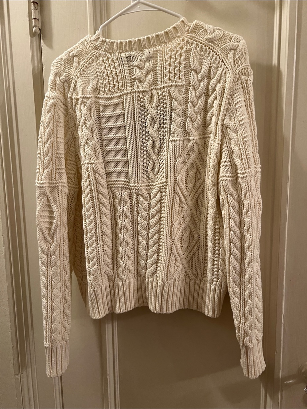 Polo by Ralph Lauren Cream Cable-Knit Sweater with American Flag - Picture 3 of 3